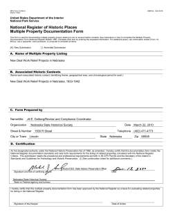 New Deal Work Relief Projects in Nebraska