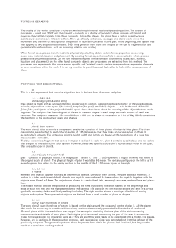 TEXT ELISE EERAERTS The totality of the works constitute a