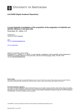 A cross-linguistic investigation of the acquisition of the pragmatics of