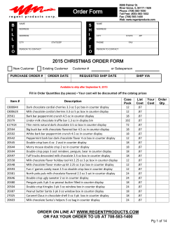 Order Form - Regent Products
