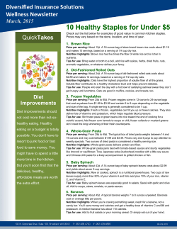 10 Healthy Staples for Under $5 - Diversified Insurance Solutions