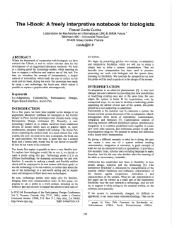 The I-Book: A freely interpretive notebook for biologists