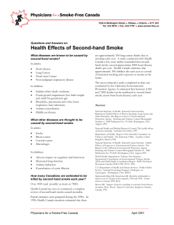 Health Effects of Second-hand Smoke
