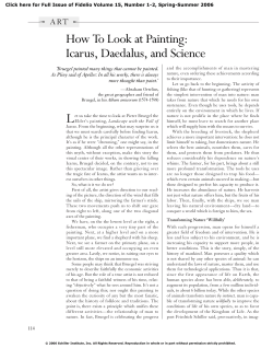 How to Look at Painting: Icarus, Daedalus, and Science