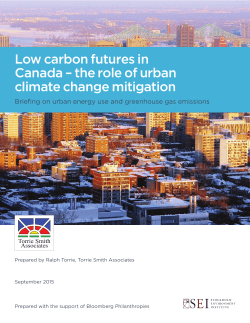 Low carbon futures in Canada - Stockholm Environment Institute