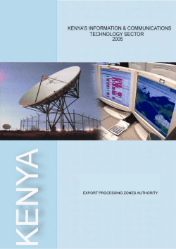 Kenya`s ICT Industry - Export Processing Zones Authority