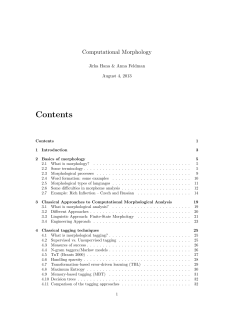 Computational Morphology