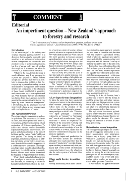 An impertinent question - New Zealand`s approach to forestry and