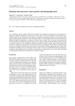 Mutation and senescence: where genetics and demography meet