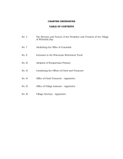 Charter Ordinances - Village of Whitefish Bay