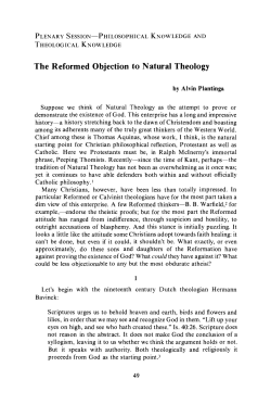 The Reformed Objection to Natural Theology