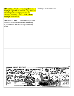 2.3 Solving Literal Equations for a Variable