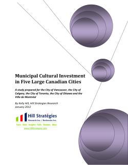 Municipal Cultural Investment in Five Large Canadian Cities
