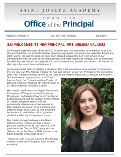 SJA WELCOMES ITS NEW PRINCIPAL, MRS. MELISSA VALADEZ