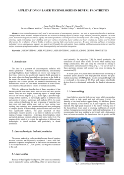 application of laser technologies in dental prosthetics