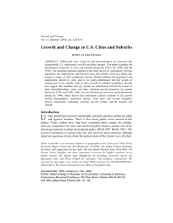 Growth and Change in US Cities and Suburbs