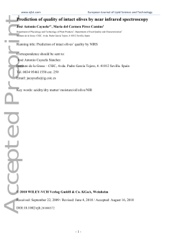 Prediction of quality of intact olives by near infrared