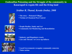Endosulfan Poisoning and the Struggle of the community in
