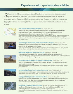 Species we have worked with