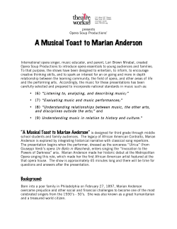 A Musical Toast to Marian Anderson