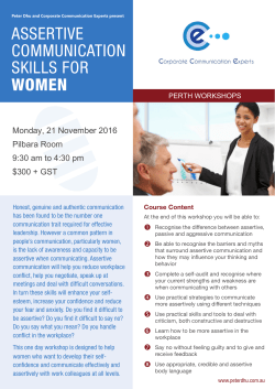 ASSERTIVE COMMUNICATION SKILLS FOR WOMEN