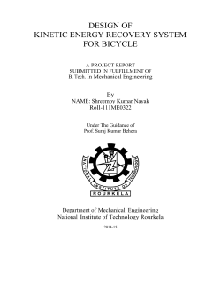 design of kinetic energy recovery system for bicycle