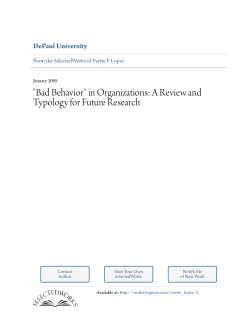 "Bad Behavior" in Organizations: A Review and