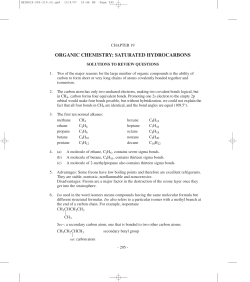 ORGANIC CHEMISTRY: SATURATED HYDROCARBONS