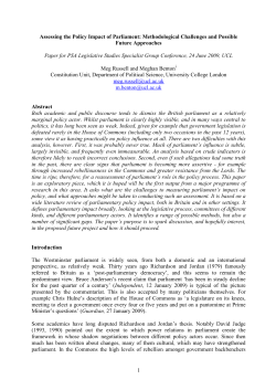 Assessing the Policy Impact of Parliament