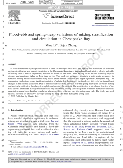 Flood&ndash;ebb and spring&ndash;neap variations of mixing, stratification and