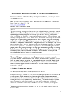 The four varieties of comparative analysis