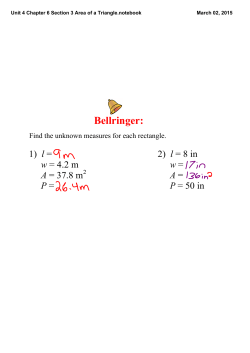 Unit 4 Chapter 6 Section 3 Area of a Triangle.notebook