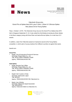 Hakuhodo Group wins Grand Prix at Spikes Asia 2016, plus 5 Gold