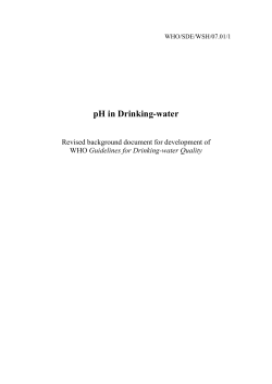 pH in Drinking-water - World Health Organization