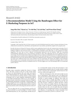 Research Article A Recommendation Model Using the Bandwagon
