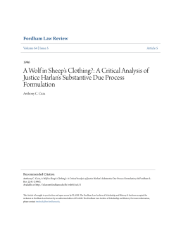 A Critical Analysis of Justice Harlan`s Substantive Due Process