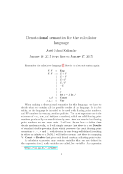 Denotational semantics for the calculator language