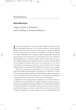 Congress and the Emergence of Sectionalism: From the Missouri