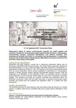 13.-15. September 2017, University of Bern Radiocarbon dating of