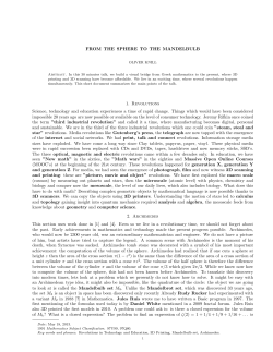 FROM THE SPHERE TO THE MANDELBULB 1