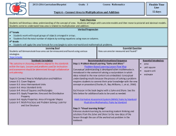 Topic 6 – Connect Area to Multiplication and Addition