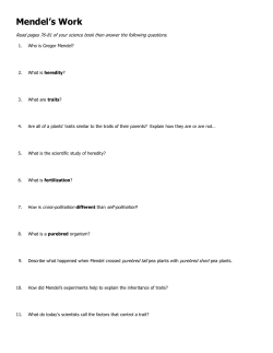 Mendel`s Work - KMS Science Hunt