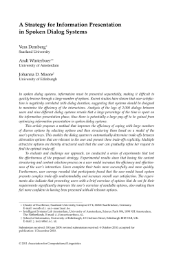 A Strategy for Information Presentation in Spoken Dialog Systems