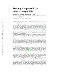 Forcing Nonperiodicity With a Single Tile