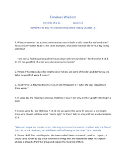 Proverbs - Lesson 18