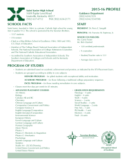 2015-16 profile - Saint Xavier High School