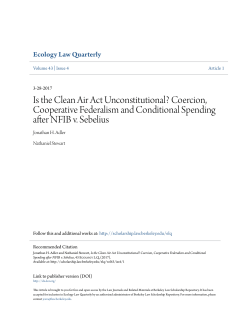 Is the Clean Air Act Unconstitutional? Coercion