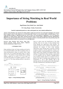 Importance of String Matching in Real World Problems