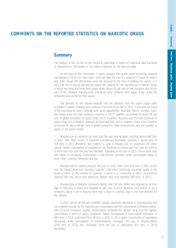 Comments on the reported statistics on narcotic drugs