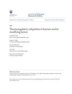Thermoregulatory adaptation in humans and its